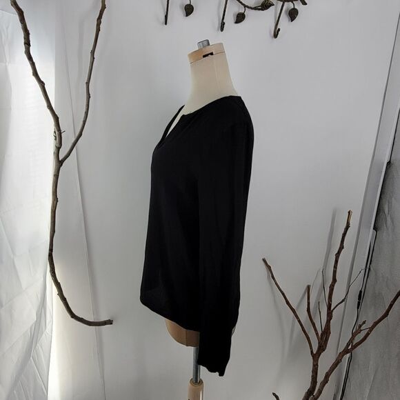 Maje black long sleeved tunic top - Picture 3 of 6
